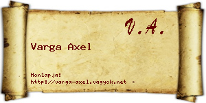 Varga Axel névjegykártya