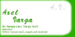 axel varga business card